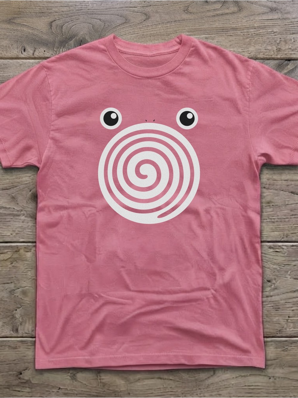 Spiral Frog Eyes Graphic Print Gildan T-shirt Casual Pink Top